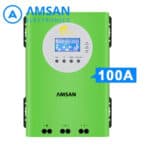 MPPT AMSAN 100A 12V 24V 36V 48V Solar Charge Controller SCC Hijau