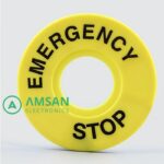Warning Circle Emergancy Stop 22mm STOP60mm Penanda Kuning - Gambar 5