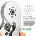 IWISS HSC8 6-6A Hexagonal Tang Crimping Skun Ferruless Terminal 6mm - Gambar 2