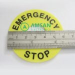Warning Circle Emergancy Stop 22mm STOP60mm Penanda Kuning - Gambar 2