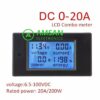 Peacefair PZEM-031 20A Kwh Energy Volt Ampere Watt meter DC 6.5-100V