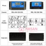 SCC PWM 10A 20A 30A 40A 50A 60A Solar Charger Controller - Gambar 2