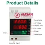 D52-2047 AC80V-300V built-in CT DIN rail Multi-fungtion Meter