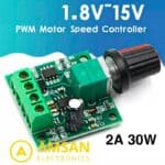 Dimmer DC Motor Speed Controller PWM 1.8-15V 2A 30V 1803BK Lampu LED