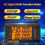Peacefair PZEM-028 AC Voltmeter Ammeter Power Factor Meter 400V 100A
