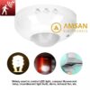 Sensor Gerakn PIR 220V 360 Motion Detector Saklar Lampu Plafon Auto