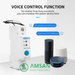 Smart MCB Wifi 63A Energy Kwh Meter AC Over Under Voltage Protection - Gambar 3