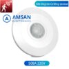 Sensor Gerak PIR 220V Tipis U Plafon Saklar Lampu Auto Otomatis