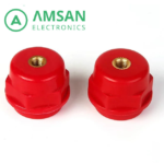 Dudukan Busbar Isolator Insulator Silinder SM-25-30-35-51-76 Merah - Gambar 3