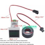 Lampu Pilot Voltmeter Kotak Bulat AC 20-500V 100A Ammeter Hz Suhu Frekuensi Termometer - Gambar 4
