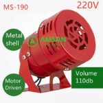 MS 190 220V Mini Alarm Sirene Sound Motor Siren Horn - Gambar 2