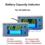 JS-C33 Universal Battery Indicator 100V Capacity Temperature Voltmeter - Gambar 2