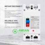 DC MCCB TOMZN 2P 600V 100-250A Overload Protection Switch Protector - Gambar 5