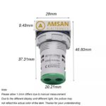 Lampu Pilot Voltmeter Kotak Bulat AC 20-500V 100A Ammeter Hz Suhu Frekuensi Termometer - Gambar 3