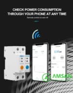 Smart MCB Wifi 63A ELCB RCBO kWh Meter Over Voltage Current Protection - Gambar 3