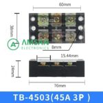 Terminal Block 45A 3-6P 600V - Gambar 2