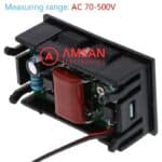Volt Meter AC 70-500V 0.56 Inch Voltmeter Digital 2 Kabel AC 220V - Gambar 2