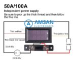 Dual Display Volt Ampere Meter DC 100V 10A 50A 100A Voltmeter Ammeter - Gambar 4