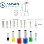 Skun Ferrules 0.5mm 0.75mm 1mm 1.5mm 2.5mm 4mm 6mm Feruless Ferrule - Gambar 3