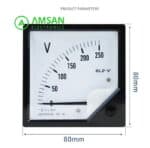 Voltmeter Analog Volt Meter 6L2-V 450VAC 450V AC 80X80 80MM - Gambar 4