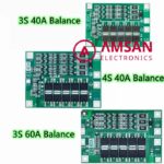 BMS 3S 4S 40A 60A Balance 18650 Battery Pack 12.6V 16.8V Li-Ion