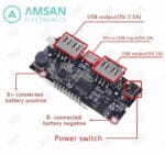 Dual USB 18650 Battery Charger PCB Power Bank Module 5V 1A 2.1A - Gambar 2