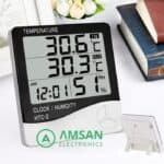 HTC-2 Termometer Ruangan Hygrometer Jam Alarm Thermometer HTC2 - Gambar 3