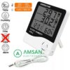 HTC-2 Termometer Ruangan Hygrometer Jam Alarm Thermometer HTC2