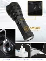 QS 99 Qianshun P90 XHP70 Senter Super Terang 6000lm 10.000 mAh Lithium - Gambar 5