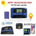 SCC MPPT Solar 60A 30A Charge Controller 12V 24V Cell Panel Surya - Gambar 5