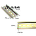 C45 Steel Guide Rail 35mm Din Rail Dudukan MCB Panel Kontrol 1mm 1M - Gambar 2